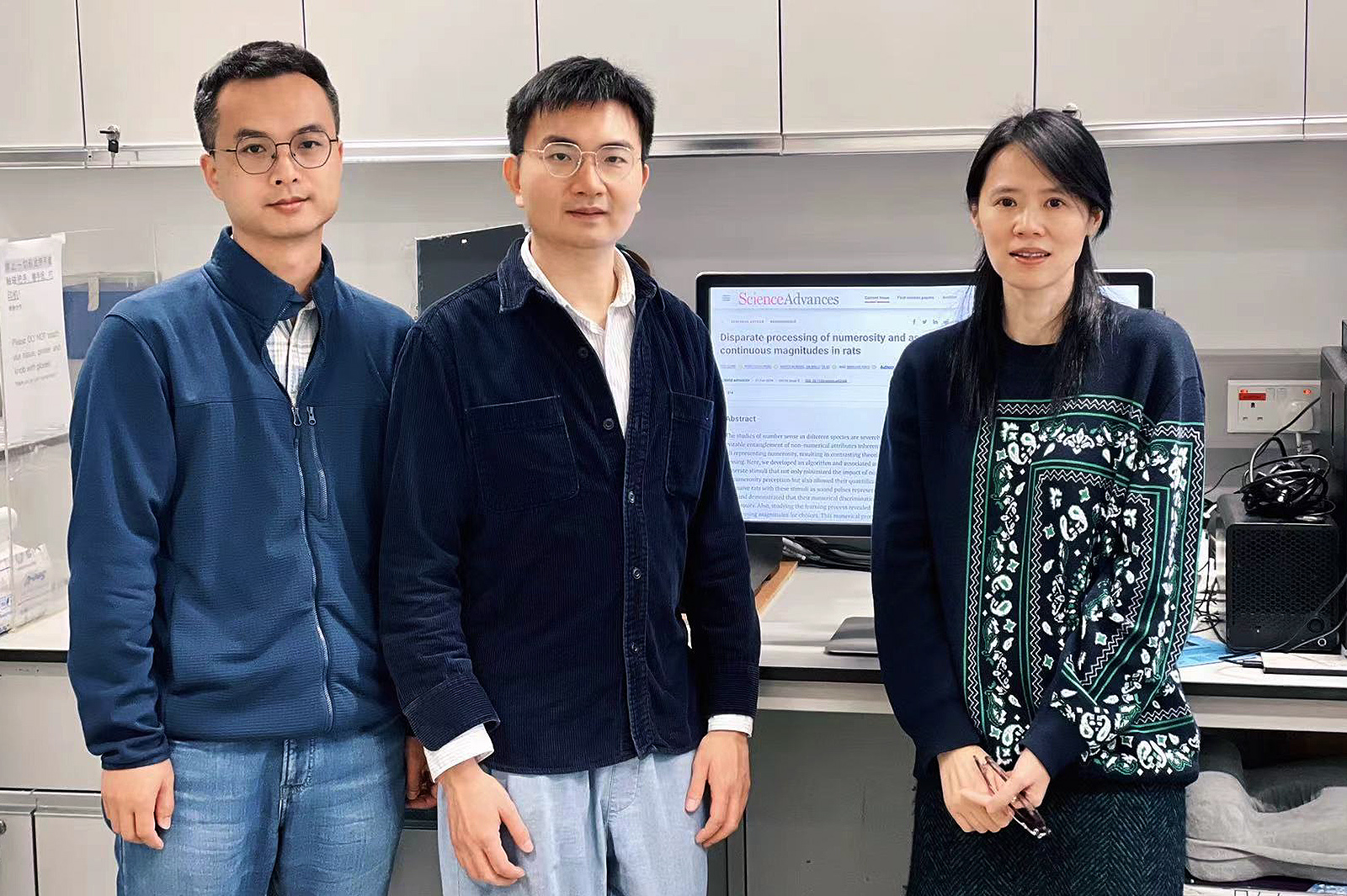 Research team members from CUHK include (from left) Mr Rong Kanglin, Dr Liang Tuo, and Professor Ke Ya.